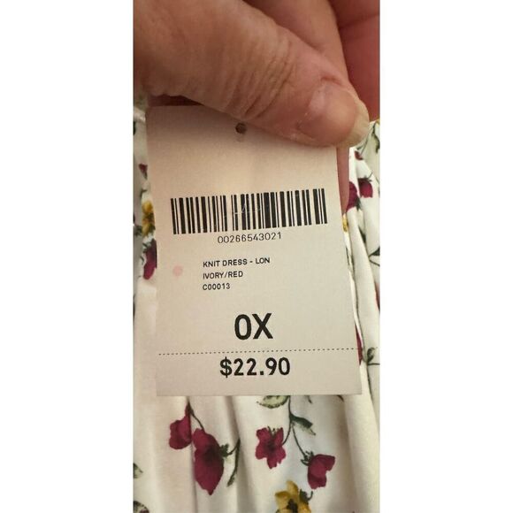 NWT Forever 21 Womens Strapless Floral Smocked Jersey Maxi Dress Red White Large - Picture 5 of 7